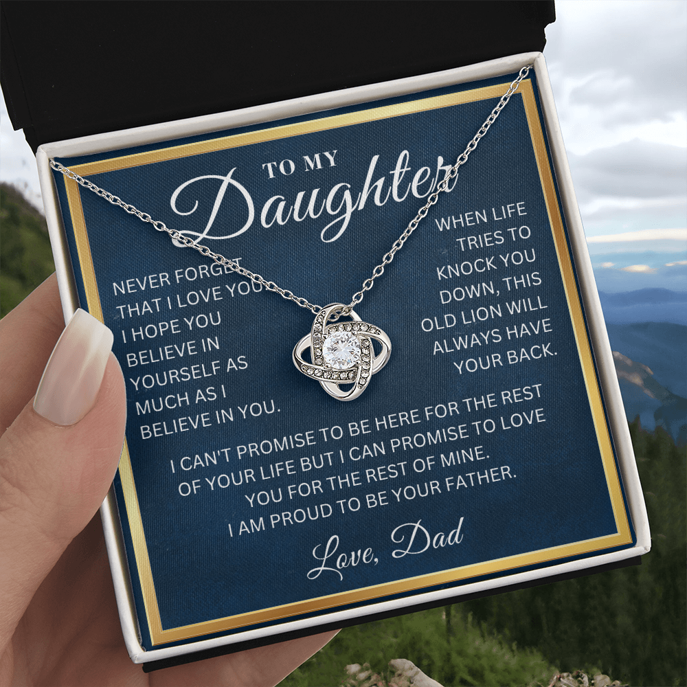 To My Daughter  - Believe In You  - Love Knot Necklace
