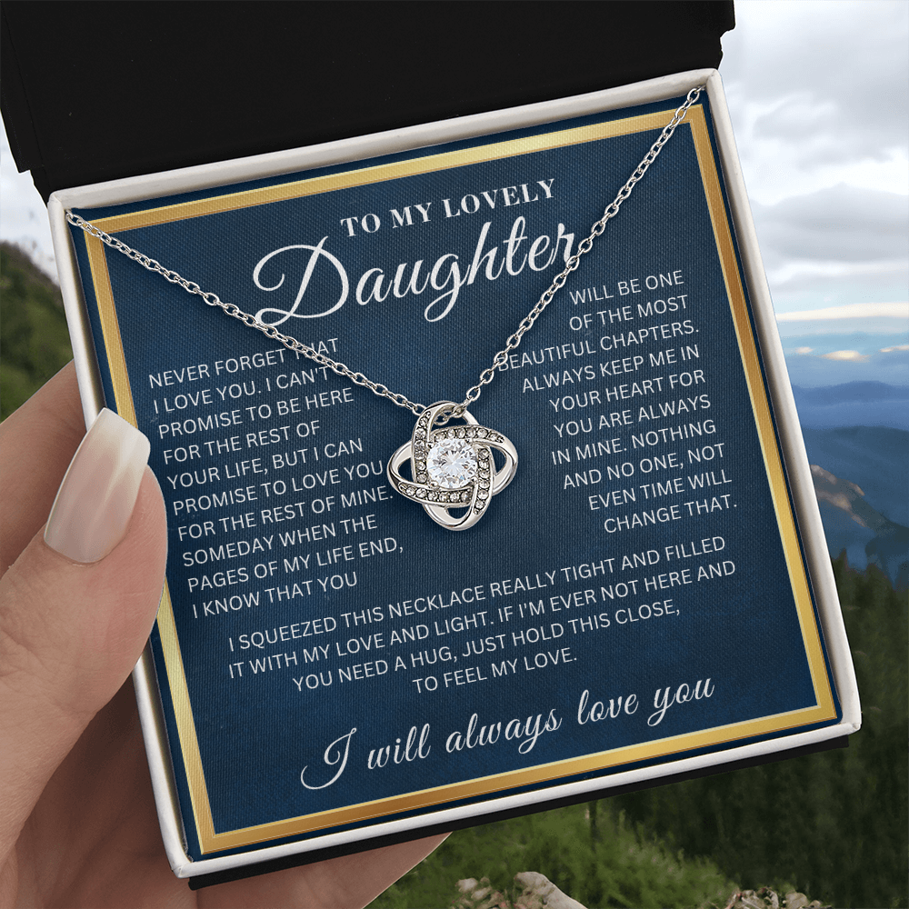 To My Lovely Daughter  - Pages Of My Life   - Love Knot Necklace