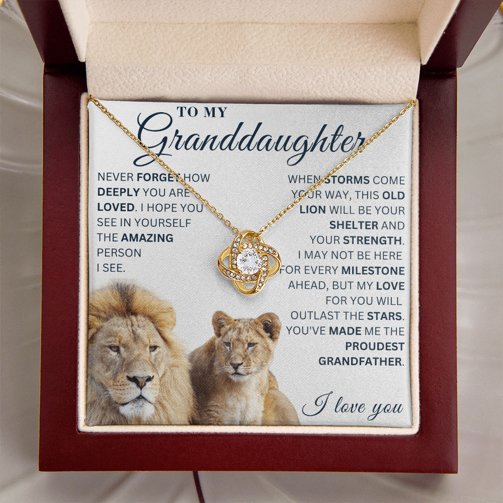 To My Granddaughter - You Are Amazing - Love Knot Necklace