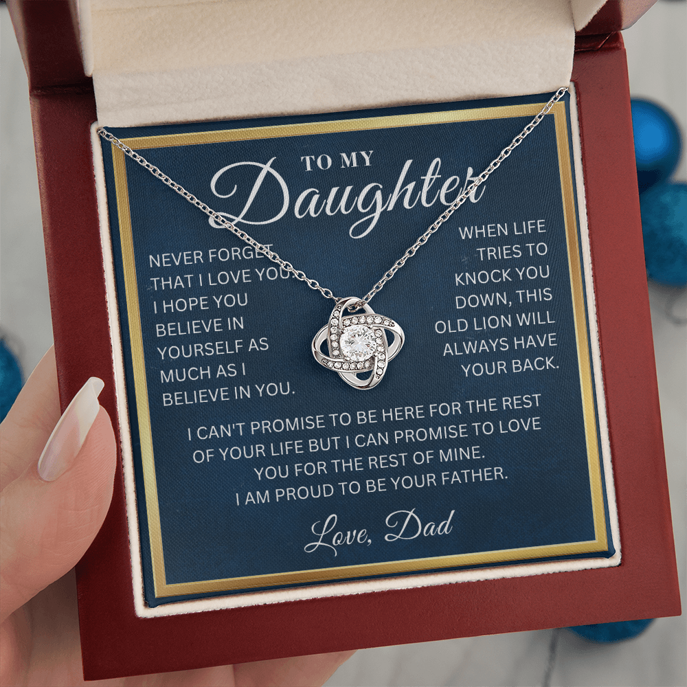 To My Daughter  - Believe In You  - Love Knot Necklace