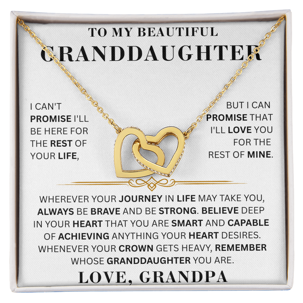 To My Beautiful Granddaughter - Brave & Strong - Interlocking Hearts