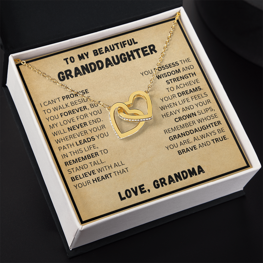 To My Beautiful Granddaughter - Forever - Interlocking Hearts