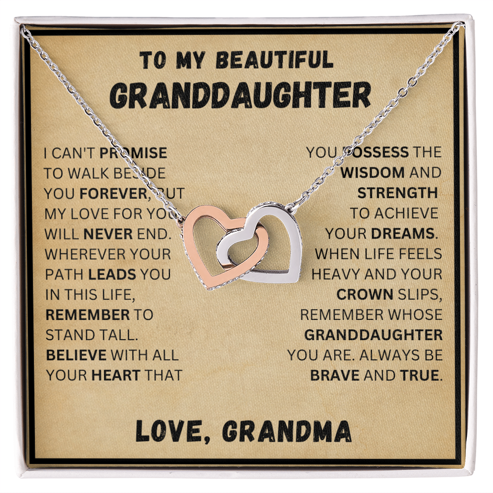 To My Beautiful Granddaughter - Forever - Interlocking Hearts