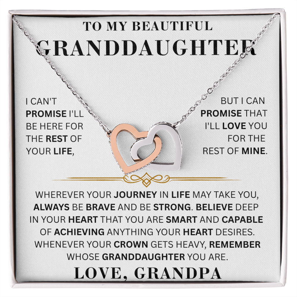 To My Beautiful Granddaughter - Brave & Strong - Interlocking Hearts