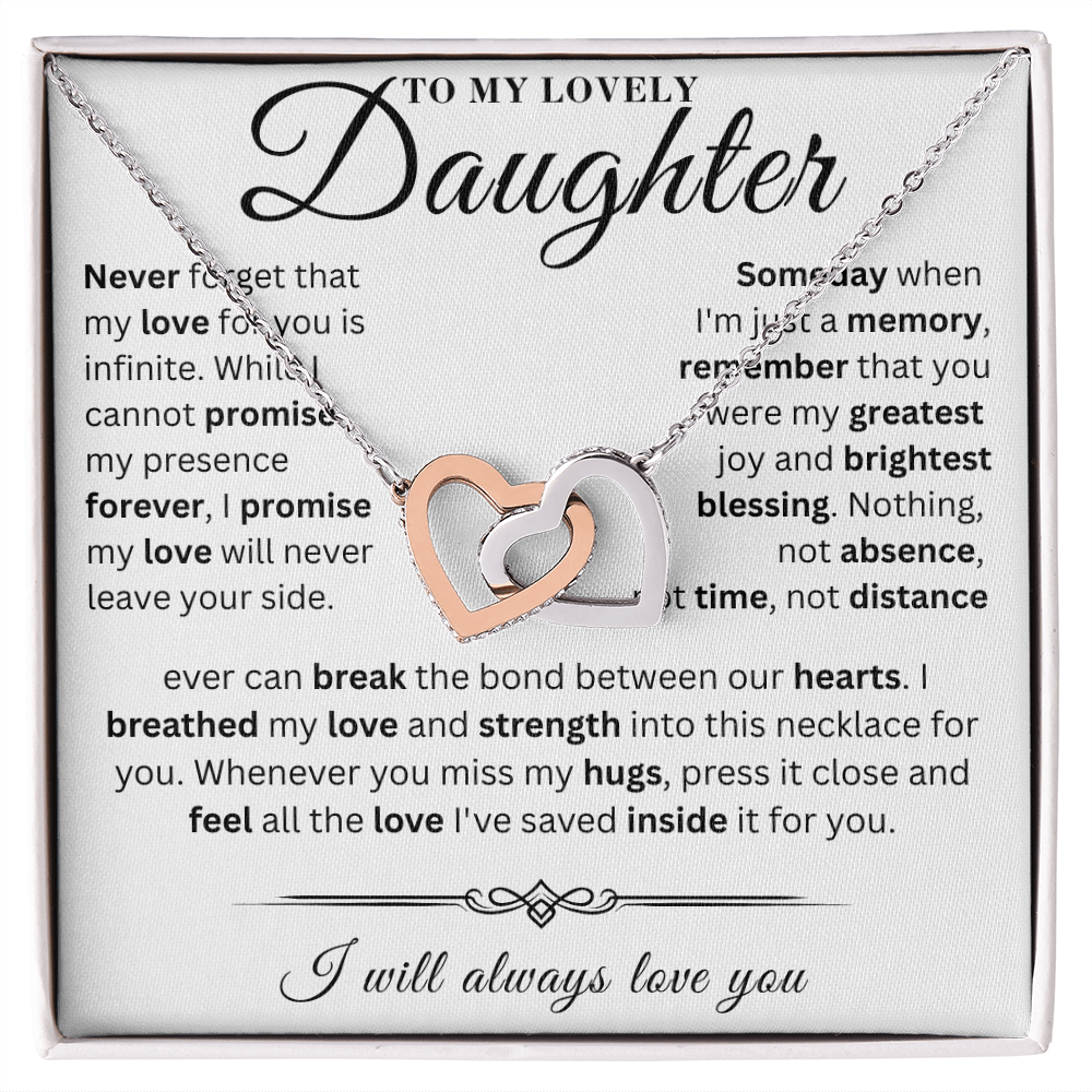 To My Lovely Daughter - My Promise - Interlocking Hearts
