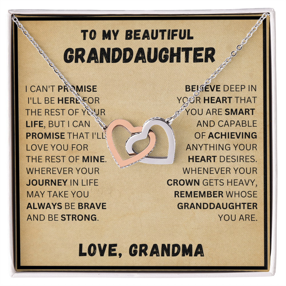 To My Beautiful Granddaughter - Promise - Interlocking Hearts
