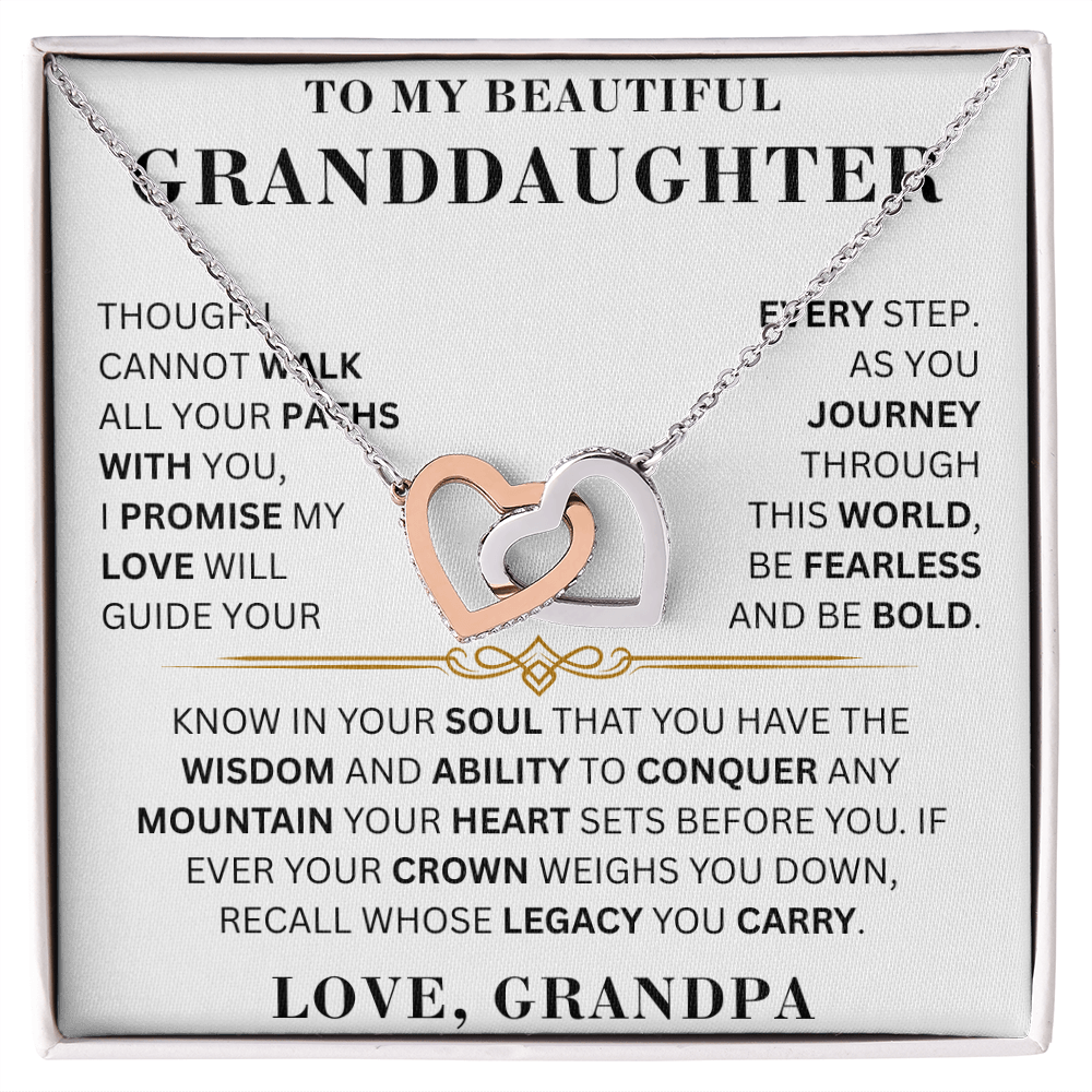 To My Beautiful Granddaughter - Wisdom - Interlocking Hearts