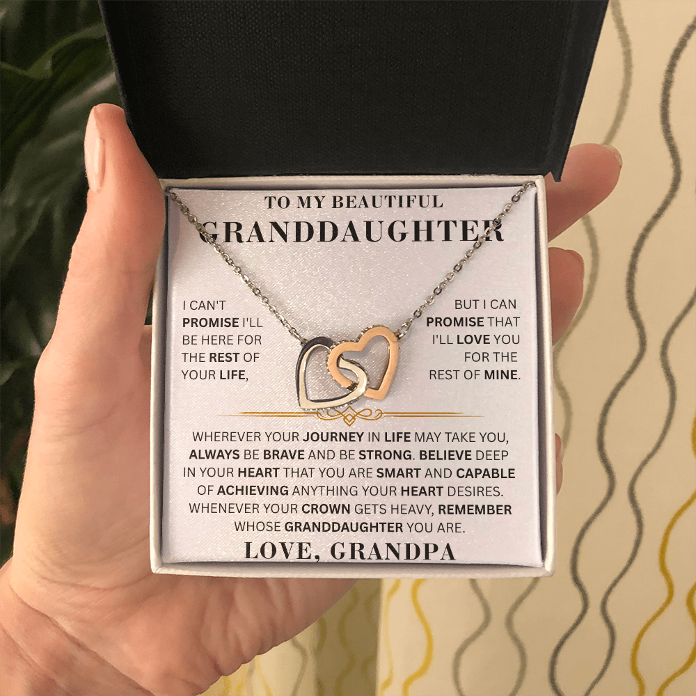 To My Beautiful Granddaughter - Brave & Strong - Interlocking Hearts