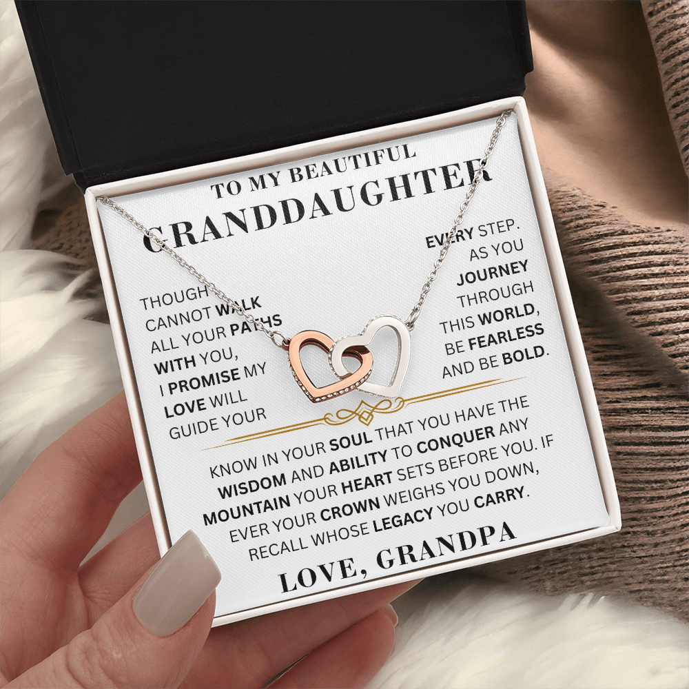 To My Beautiful Granddaughter - Wisdom - Interlocking Hearts