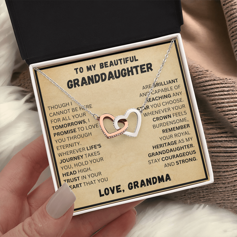 To My Beautiful Granddaughter - Life's Journey - Interlocking Hearts