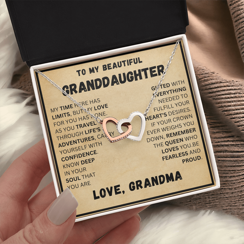 To My Beautiful Granddaughter - Confidence - Interlocking Hearts