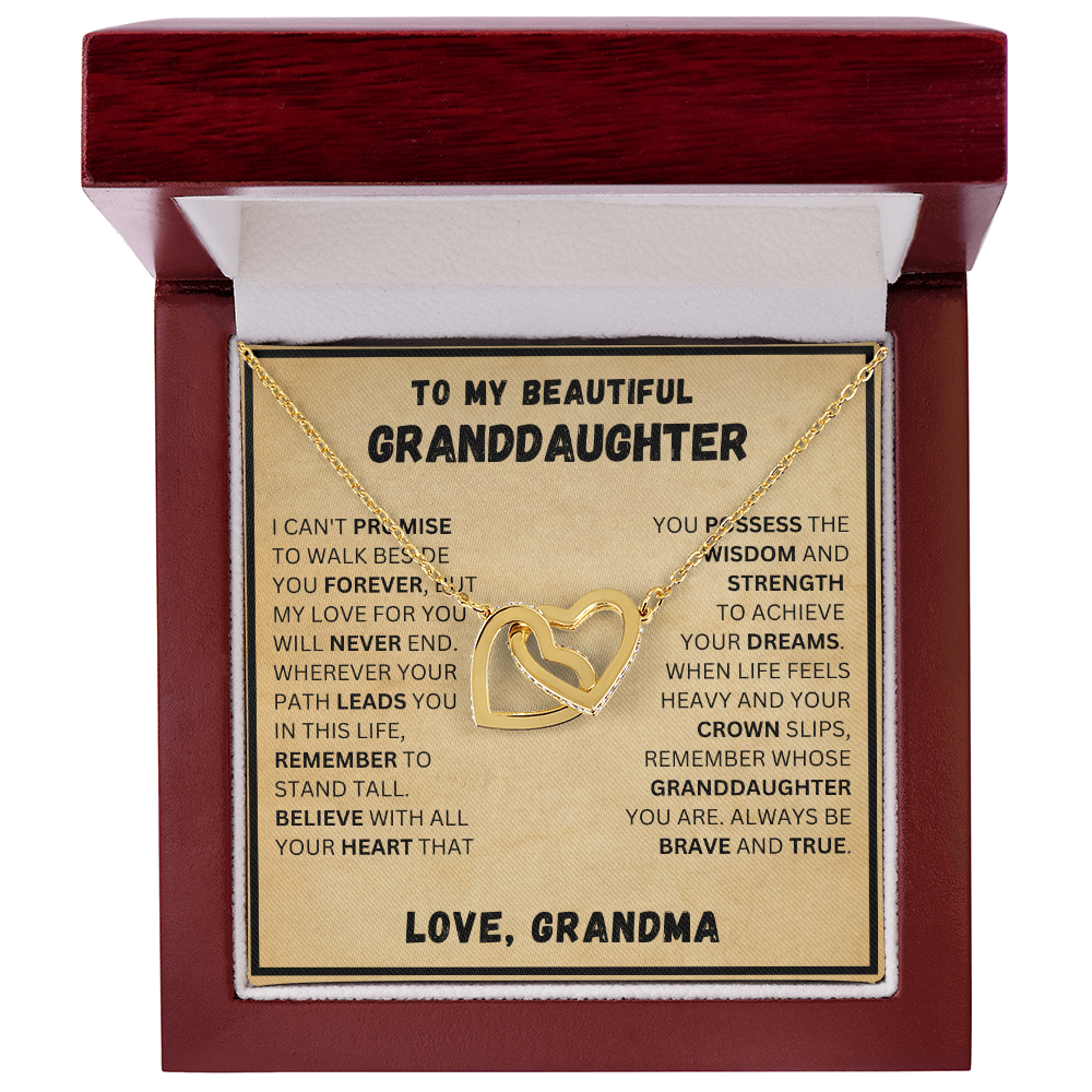 To My Beautiful Granddaughter - Forever - Interlocking Hearts
