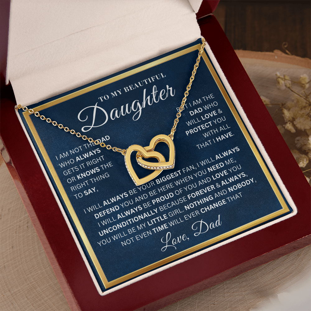 To My Beautiful Daughter - Your Biggest Support - Interlocking Hearts