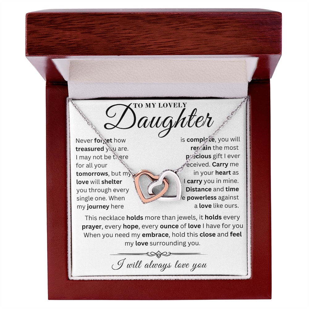 To My Lovely Daughter - My Treasure - Interlocking Hearts