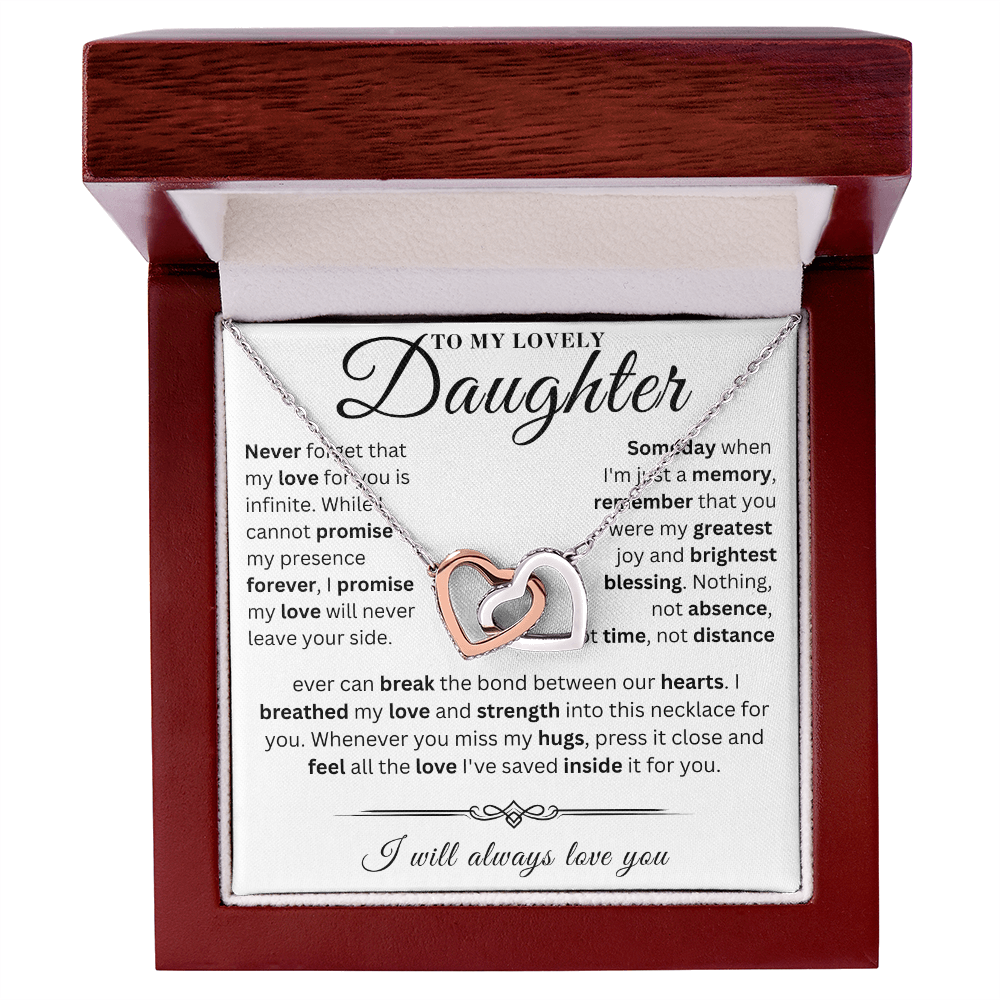 To My Lovely Daughter - My Promise - Interlocking Hearts