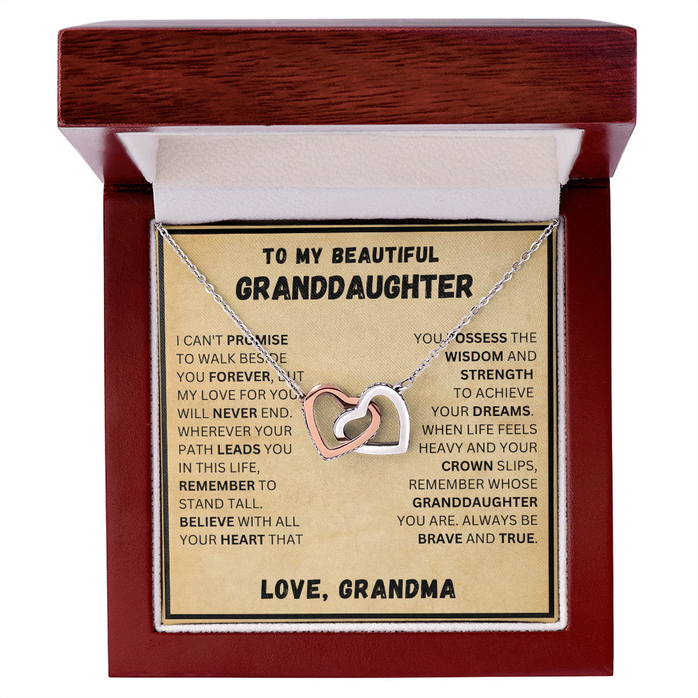 To My Beautiful Granddaughter - Forever - Interlocking Hearts