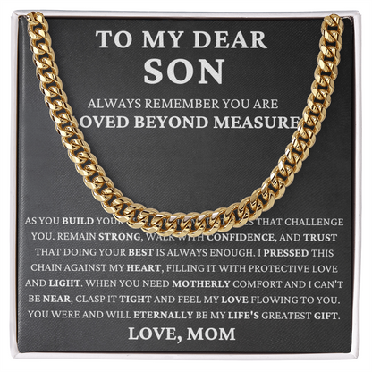 To My Dear Son - Build Your Life  - Cuban Link Chain