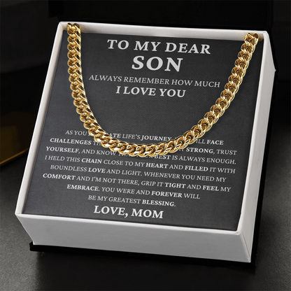 To My Dear Son - Life's Challenge  - Cuban Link Chain