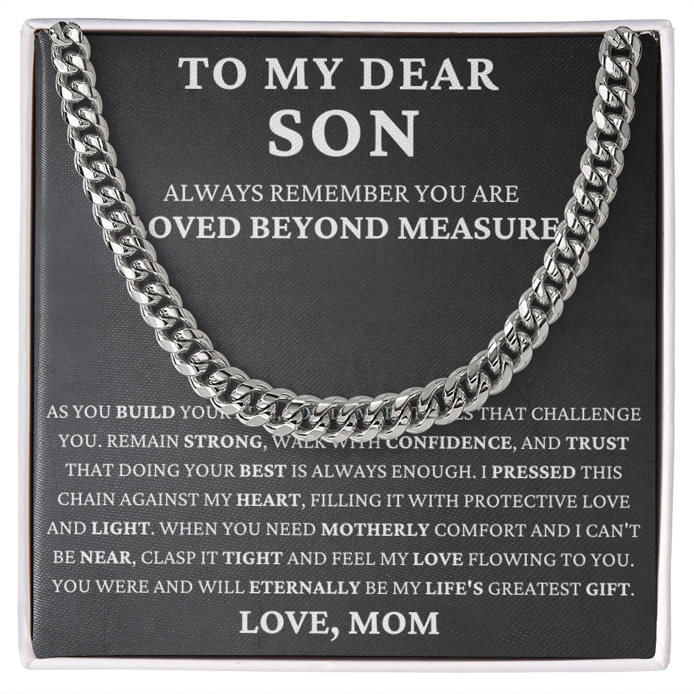 To My Dear Son - Build Your Life  - Cuban Link Chain