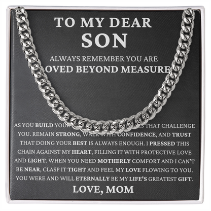 To My Dear Son - Build Your Life  - Cuban Link Chain