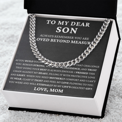 To My Dear Son - Build Your Life  - Cuban Link Chain