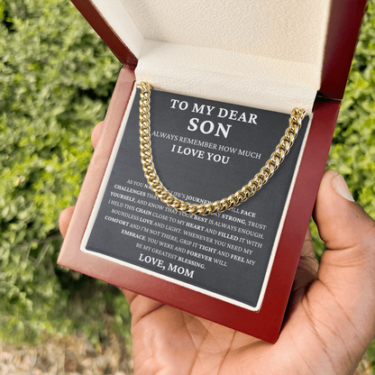 To My Dear Son - Life's Challenge  - Cuban Link Chain