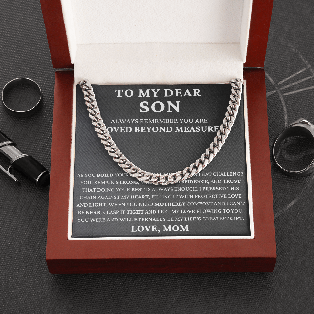 To My Dear Son - Build Your Life  - Cuban Link Chain