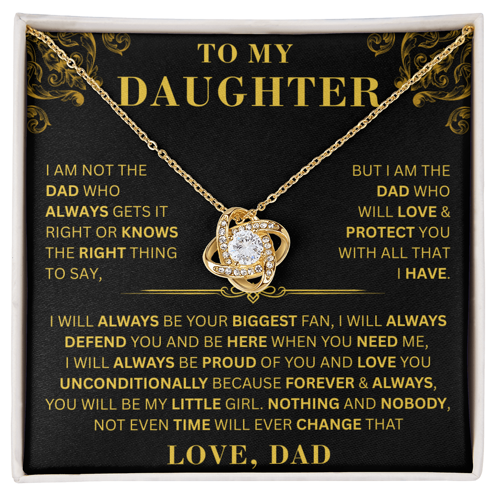 To My Daughter  - Right Thing   - Love Knot Necklace