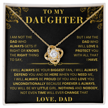 To My Daughter  - Right Thing   - Love Knot Necklace