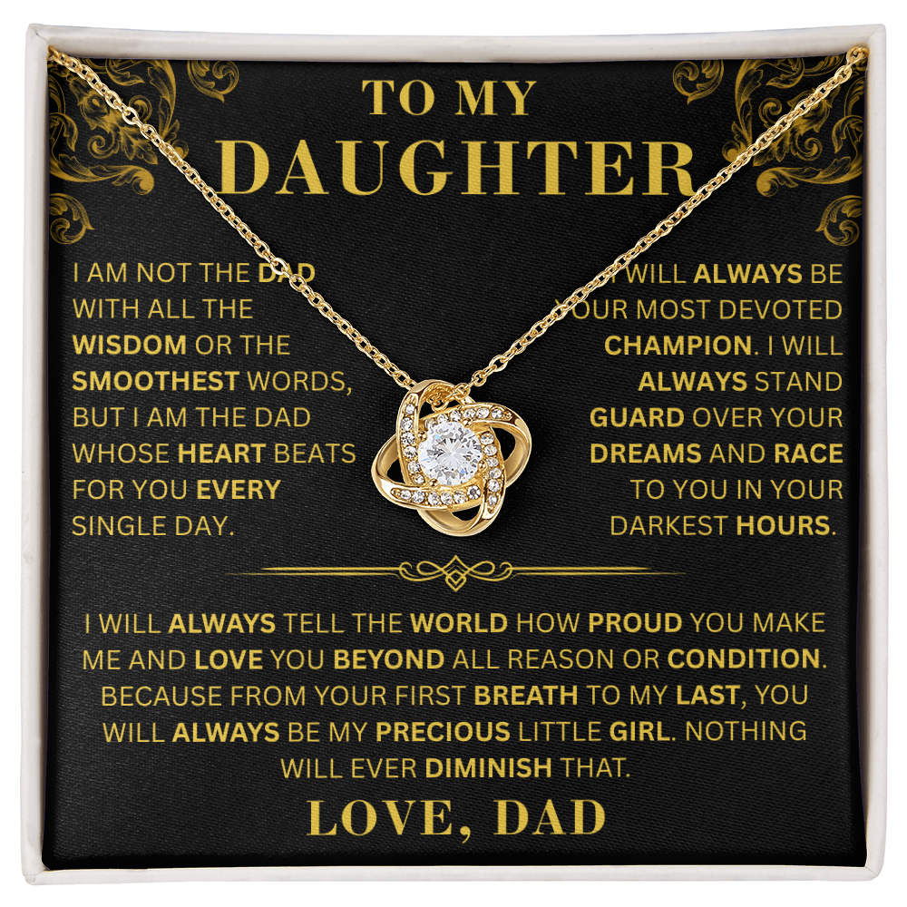 To My Daughter  - Right Thing   - Love Knot Necklace