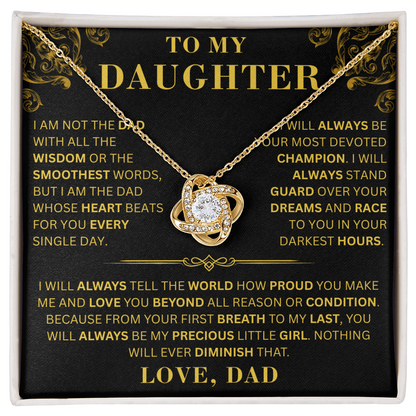 To My Daughter  - Right Thing   - Love Knot Necklace