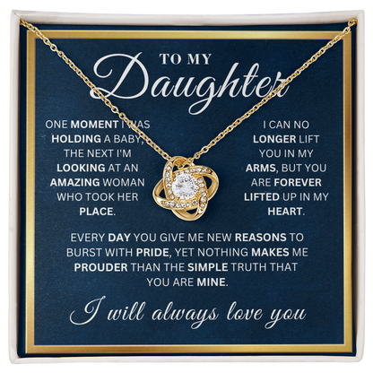 To My Beautiful Daughter  - Every Day   - Love Knot Necklace