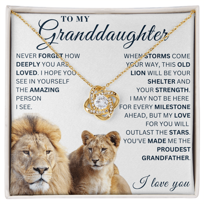 To My Granddaughter  - You Are Amazing - Love Knot Necklace