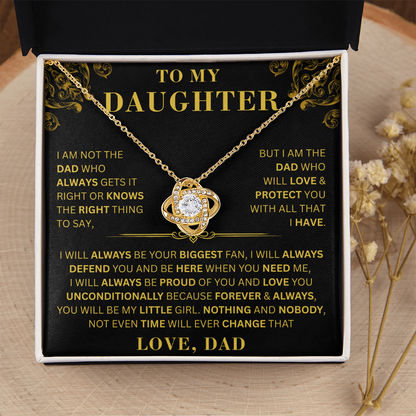 To My Daughter  - Right Thing   - Love Knot Necklace