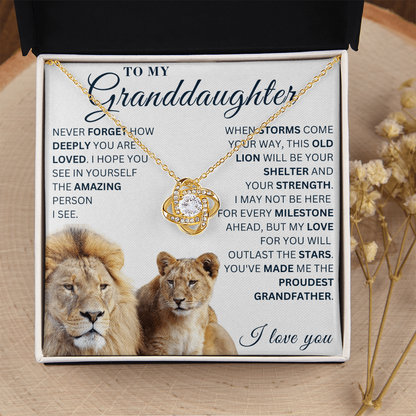 To My Granddaughter  - You Are Amazing - Love Knot Necklace