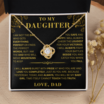 To My Daughter  - For Your Victories  - Love Knot Necklace