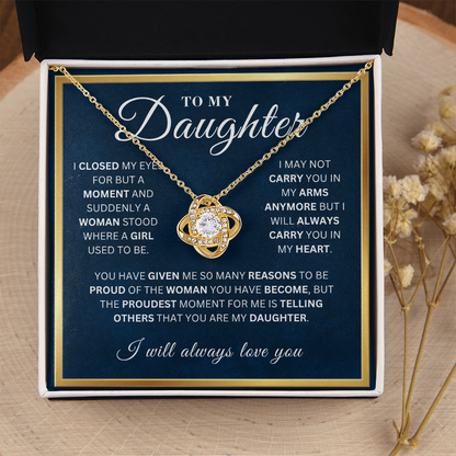 To My Beautiful Daughter  - My Eyes  - Love Knot Necklace