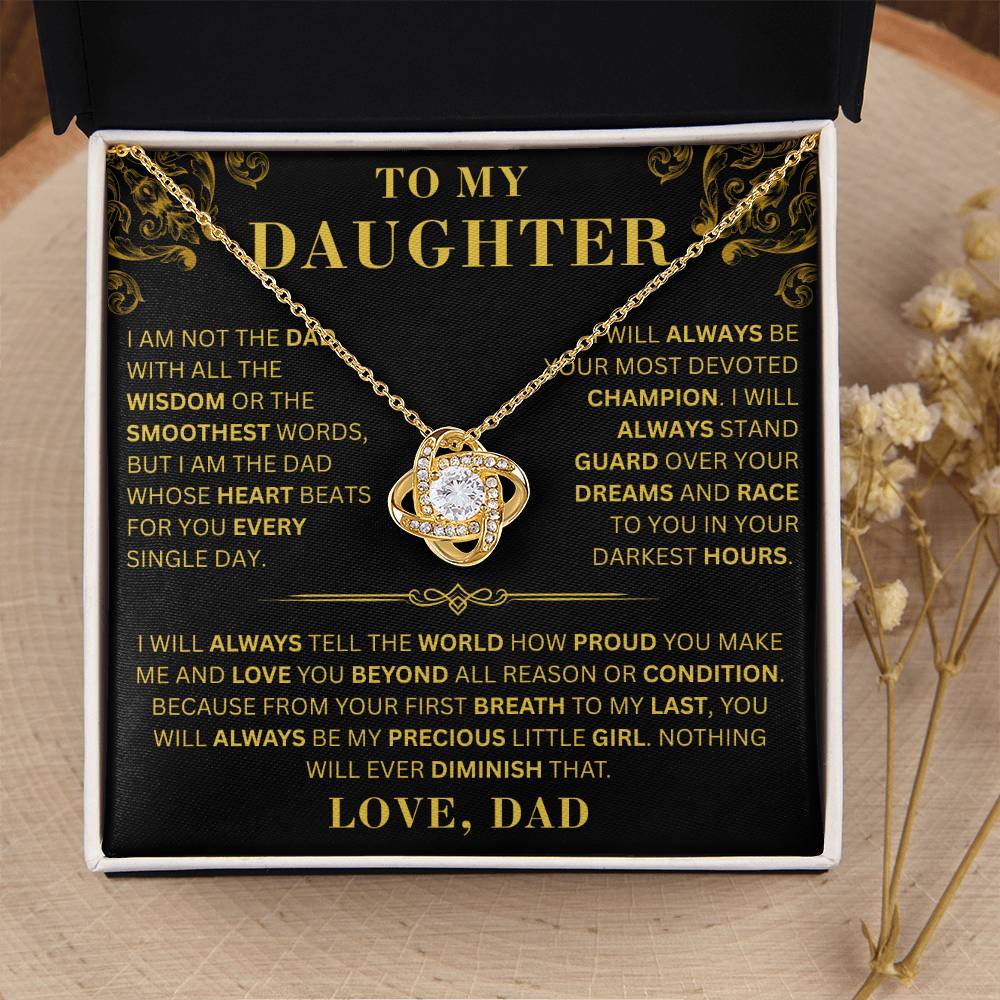 To My Daughter  - Right Thing   - Love Knot Necklace