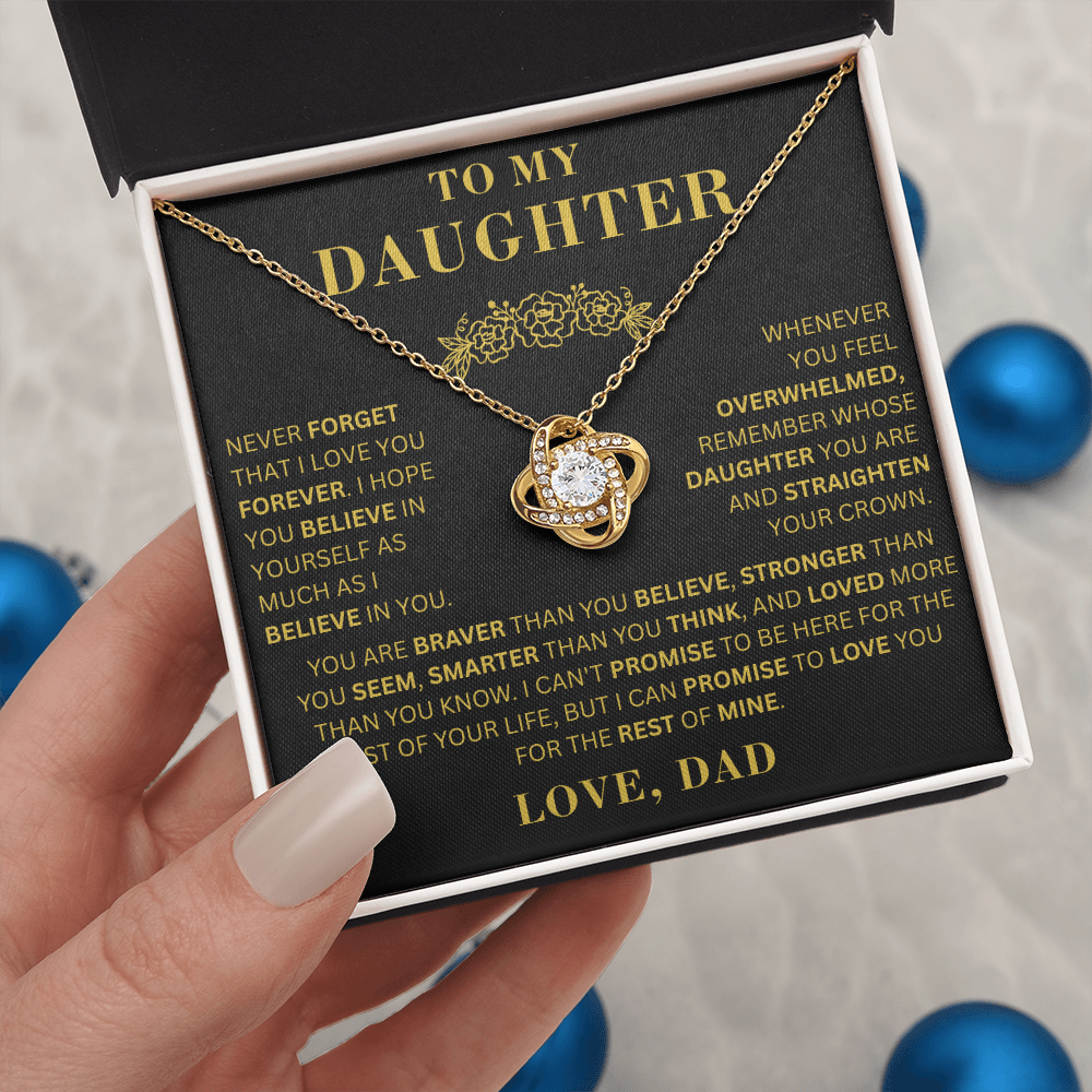 To My Daughter  - Promise To Love You  - Love Knot Necklace