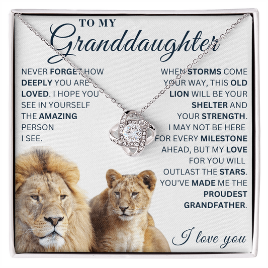 To My Granddaughter  - You Are Amazing - Love Knot Necklace