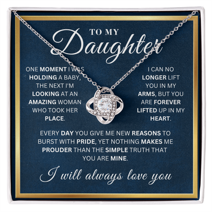 To My Beautiful Daughter  - Every Day   - Love Knot Necklace