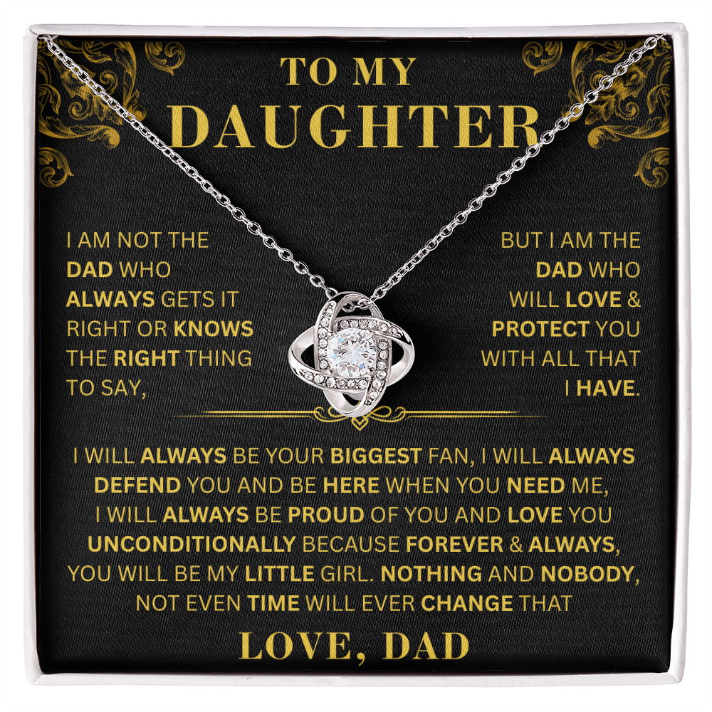 To My Daughter  - Right Thing   - Love Knot Necklace