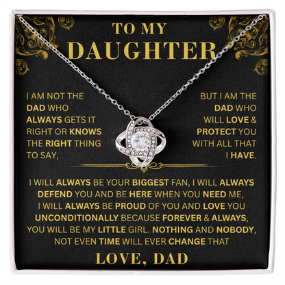 To My Daughter  - Right Thing   - Love Knot Necklace