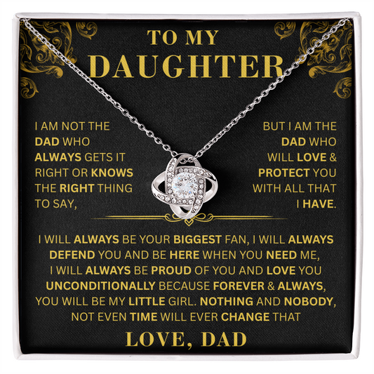 To My Daughter  - Right Thing   - Love Knot Necklace