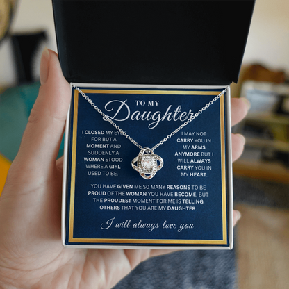To My Beautiful Daughter  - My Eyes  - Love Knot Necklace