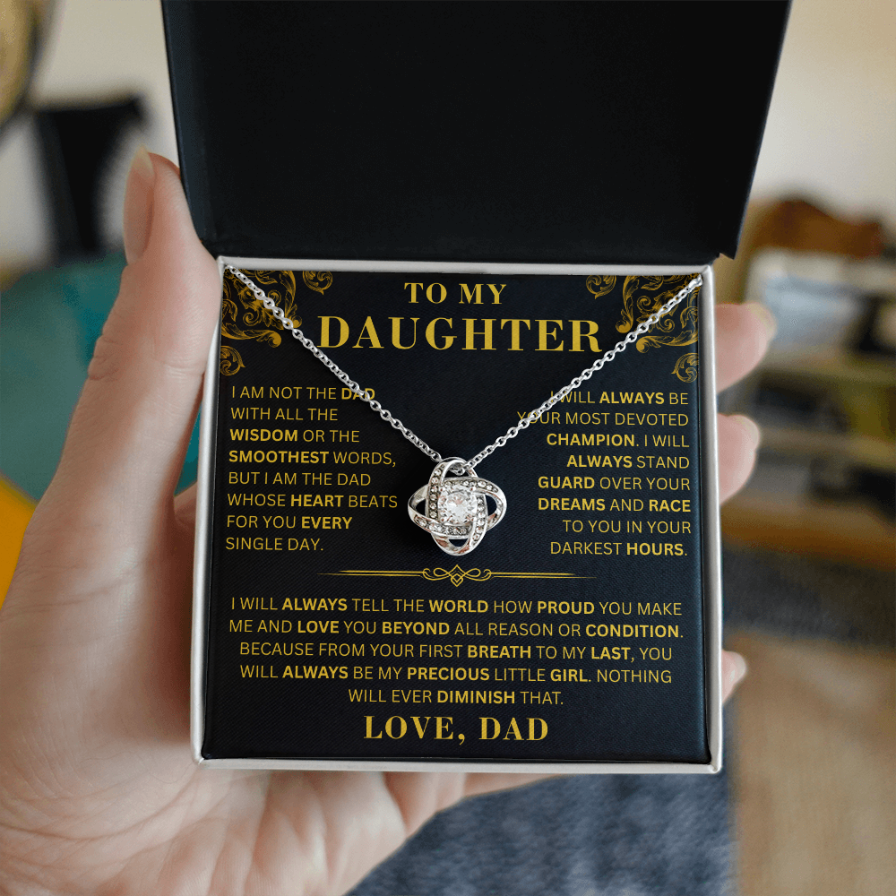 To My Daughter  - Right Thing   - Love Knot Necklace
