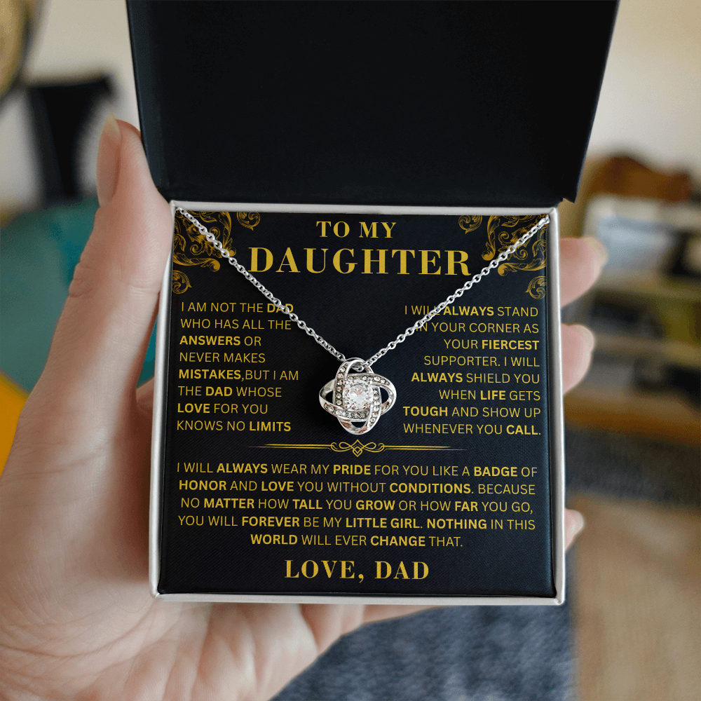 To My Daughter  - No Limits   - Love Knot Necklace