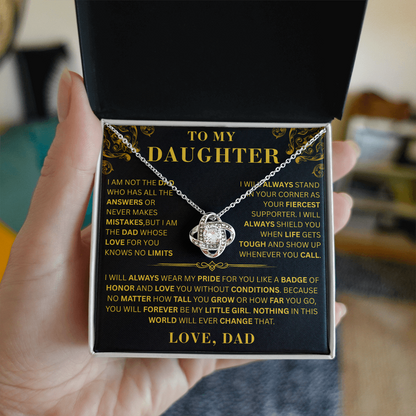 To My Daughter  - No Limits   - Love Knot Necklace