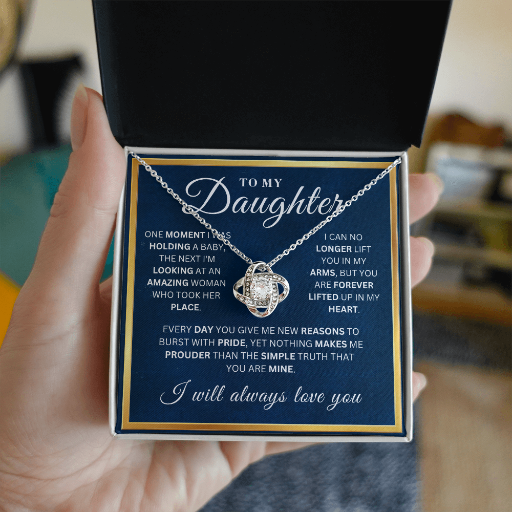 To My Beautiful Daughter  - Every Day   - Love Knot Necklace