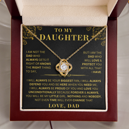 To My Daughter  - Right Thing   - Love Knot Necklace